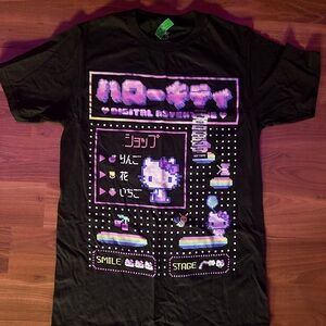 Hot Topic Black Hello Kitty Digital Adventure Tee